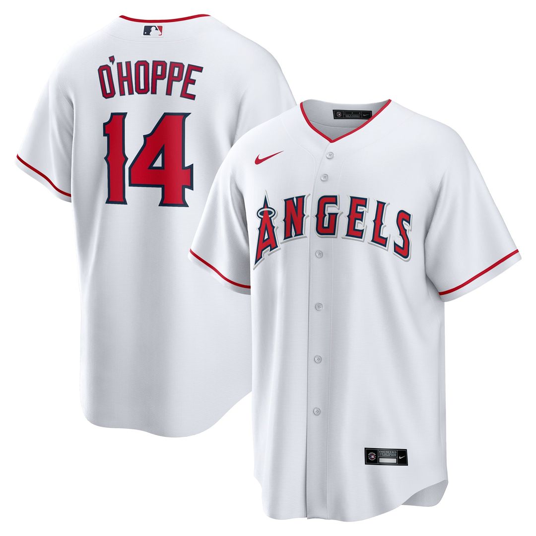 Men's Los Angeles Angels Logan O'Hoppe White Home Replica MLB Baseball Jersey - view 1