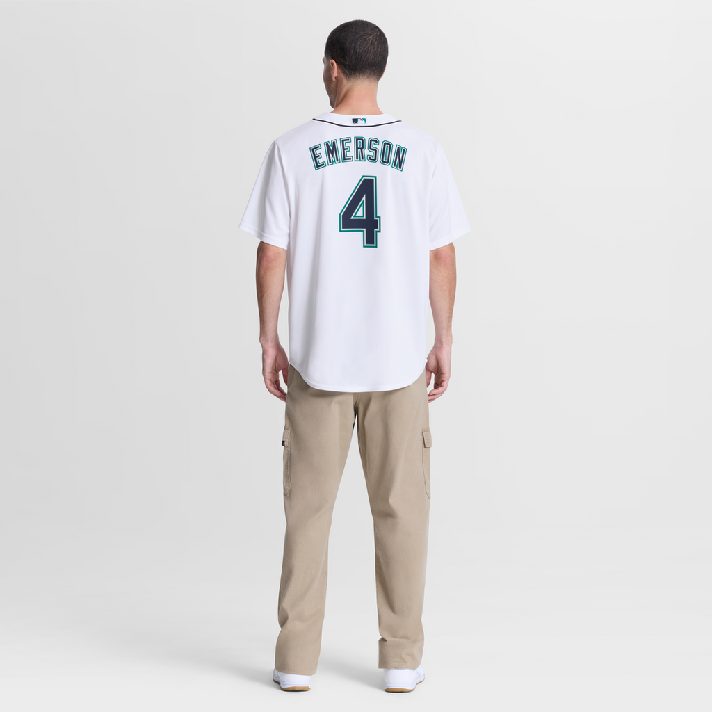 Men's Seattle Mariners Colt Emerson White Home Replica MLB Baseball Jersey - view 3