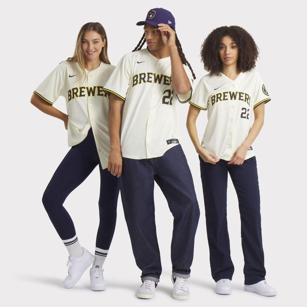 Men's Milwaukee Brewers Christian Yelich Cream Home Limited MLB Baseball Jersey - view 9