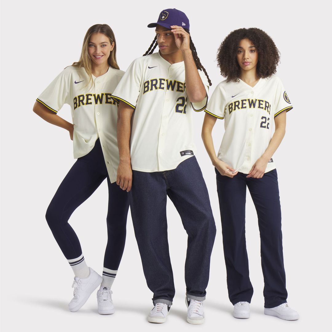 Men's Milwaukee Brewers Christian Yelich Cream Home Limited MLB Baseball Jersey - view 9