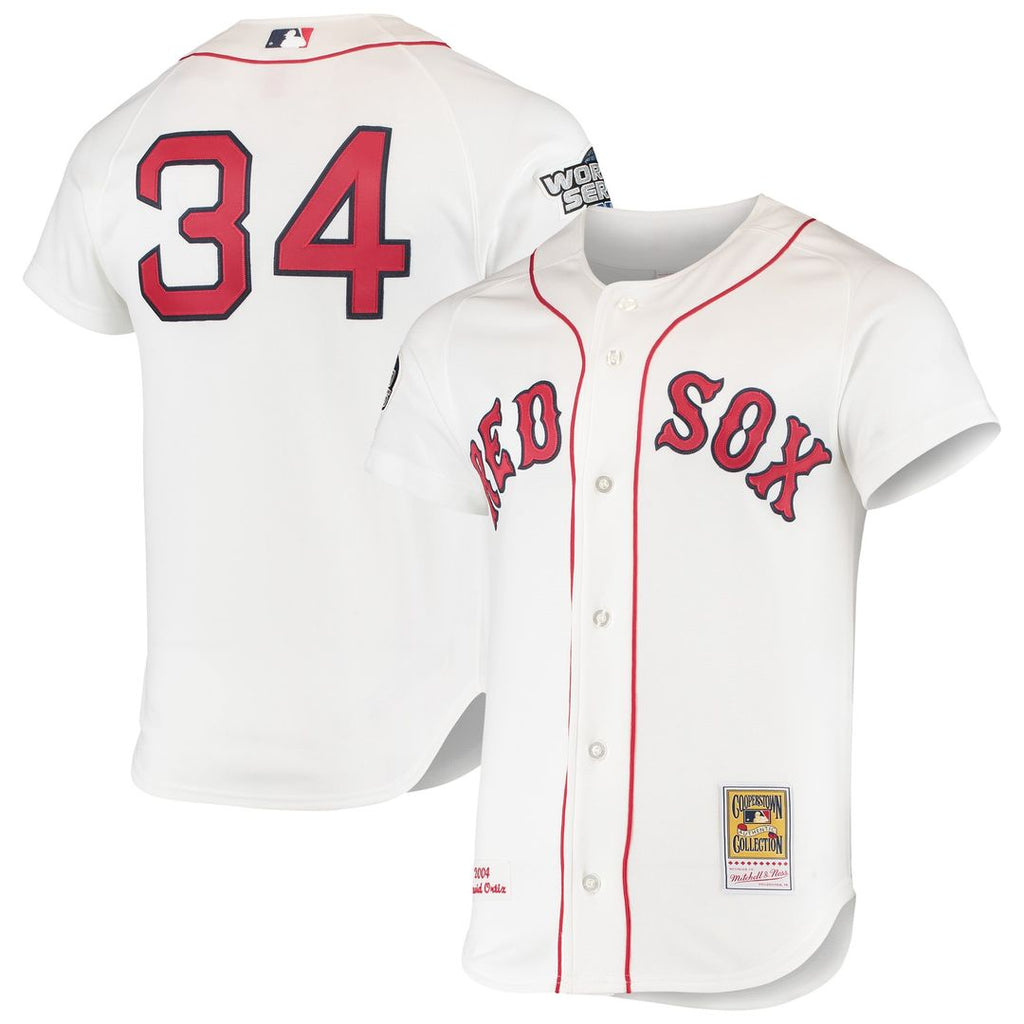 Men's Boston Red Sox David Ortiz White 2004 Cooperstown Collection Home MLB Baseball Jersey - view 1
