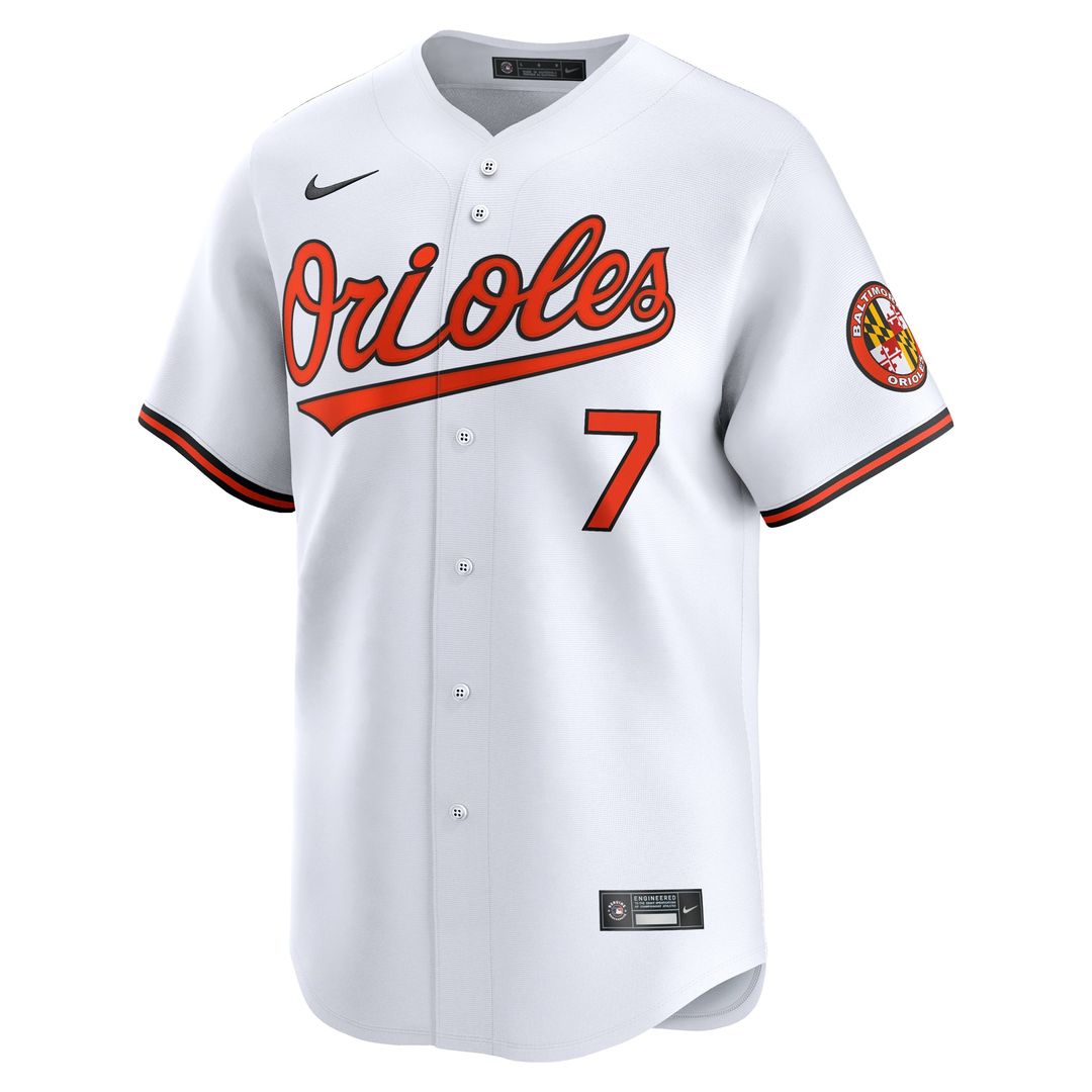 Men's Baltimore Orioles Jackson Holliday White Home Limited MLB Baseball Jersey - view 2