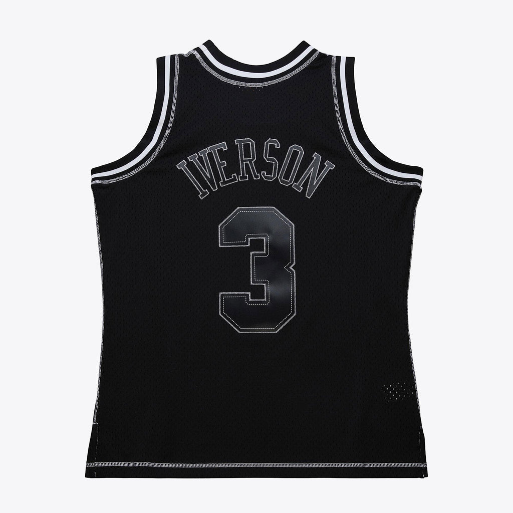 Men's Philadelphia 76ers Allen Iverson 1996 Contrast 2K Swingman NBA Basketball Jersey - Black - view 4
