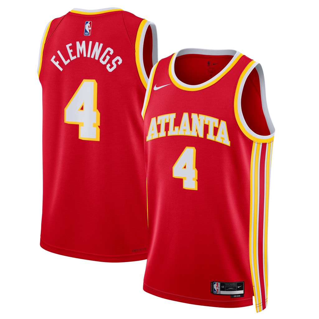 Unisex Kingston Flemings Atlanta Hawks Icon Swingman NBA Basketball Jersey - Red - view 2