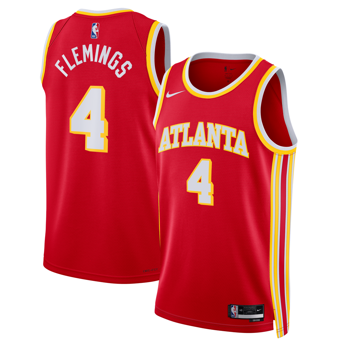 Unisex Kingston Flemings Atlanta Hawks Icon Swingman NBA Basketball Jersey - Red - view 2