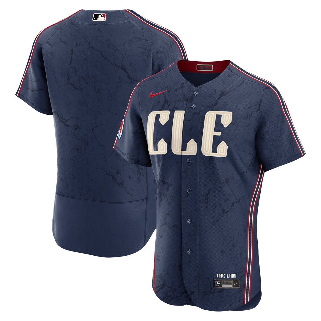 Men's Cleveland Guardians Navy City Connect Sponsor Patch MLB Baseball Jersey - view 1