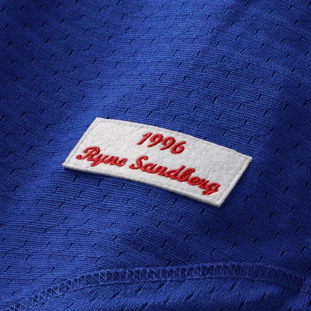 Men's Chicago Cubs Ryne Sandberg Royal Cooperstown Collection 1996 Mesh Batting Practice Button-Up MLB Baseball Jersey - view 6