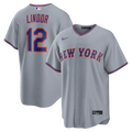 Men's New York Mets Francisco Lindor Gray Road Replica MLB Baseball Jersey - view 4