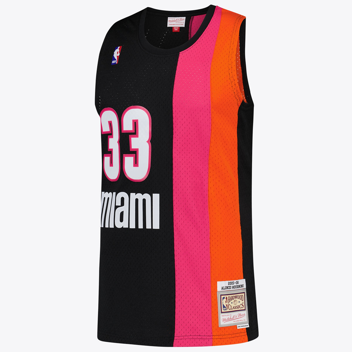 Men's Miami Heat NBA Alonzo Mourning Hardwood Classics Road Jersey - view 3