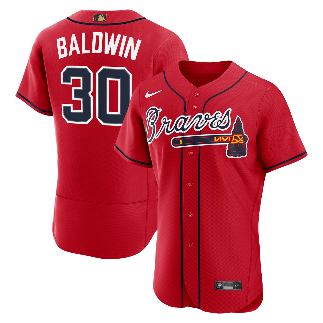 Men's Atlanta Braves Drake Baldwin Red MLB Awards Jersey - view 4
