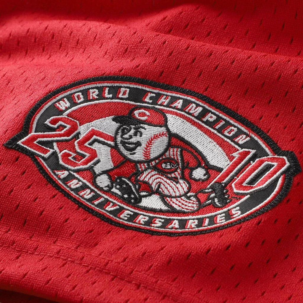 Men's Cincinnati Reds Barry Larkin Red Throwback Cooperstown Mesh Batting Practice MLB Baseball Jersey - view 6