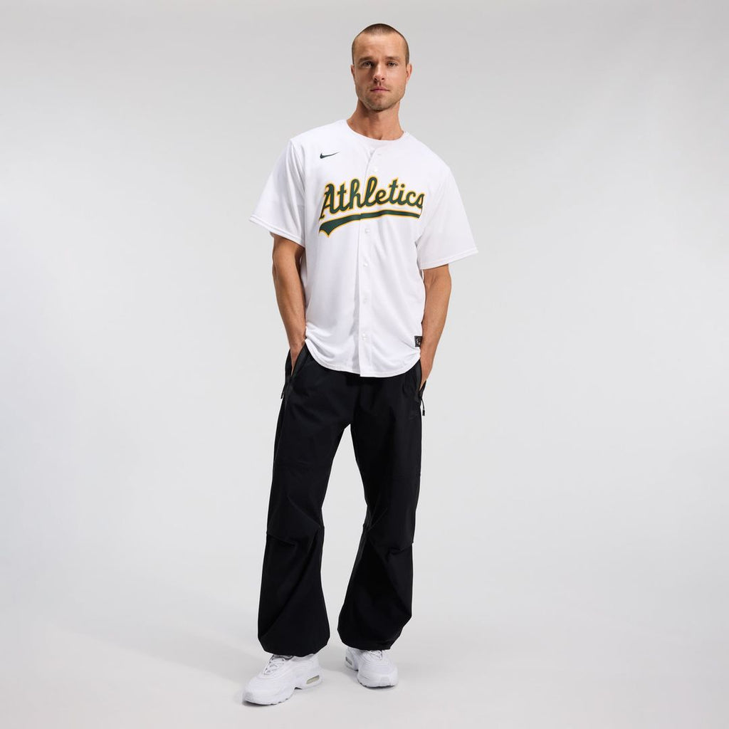 Men's Athletics White Home Replica MLB Baseball Jersey - view 4
