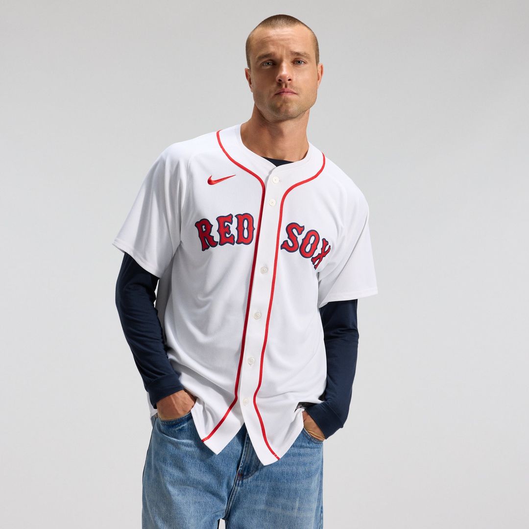 Men's Boston Red Sox White Home Limited MLB Baseball Jersey - view 1