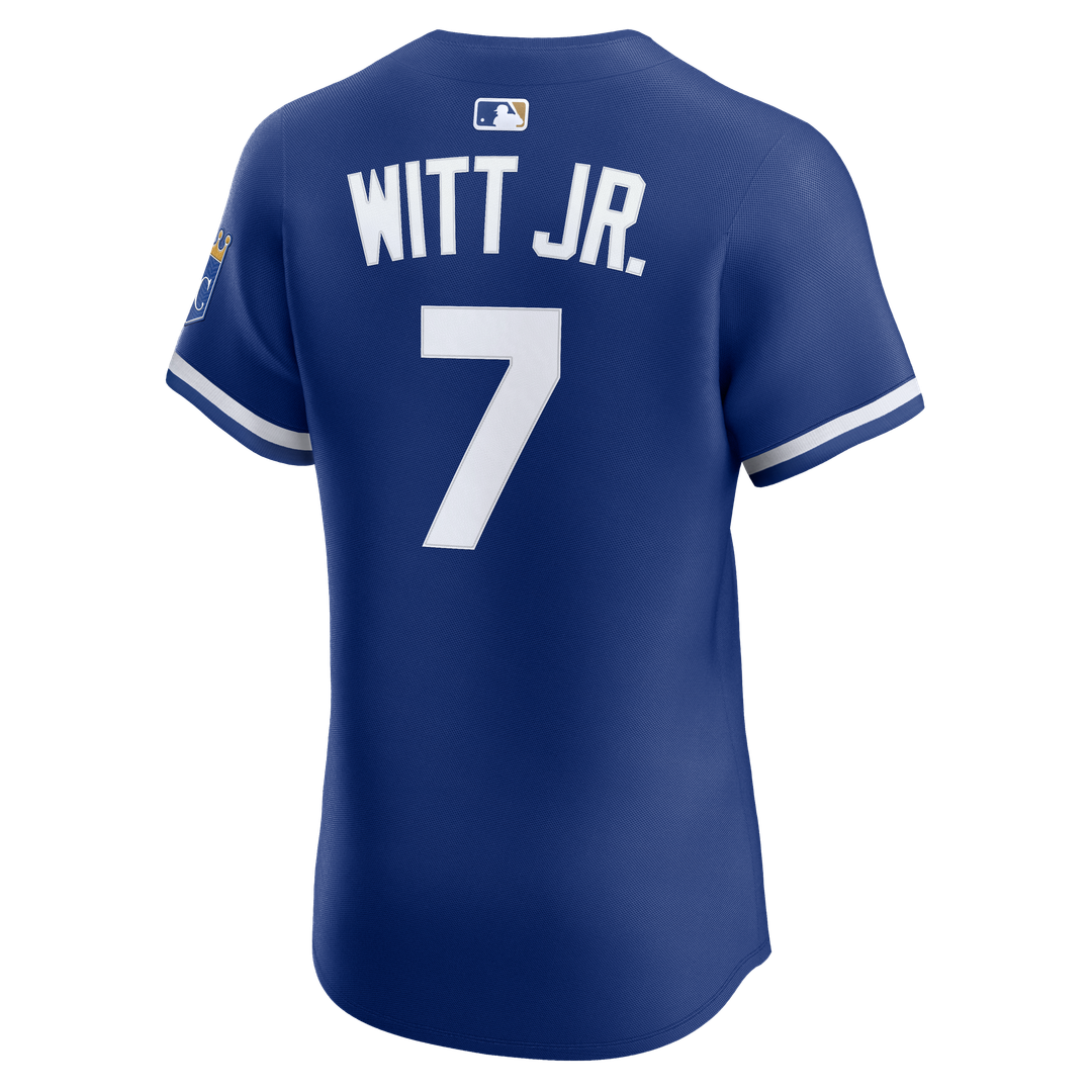 Men's Kansas City Royals Bobby Witt Jr. Royal Alternate 2 Elite MLB Baseball Jersey - view 3