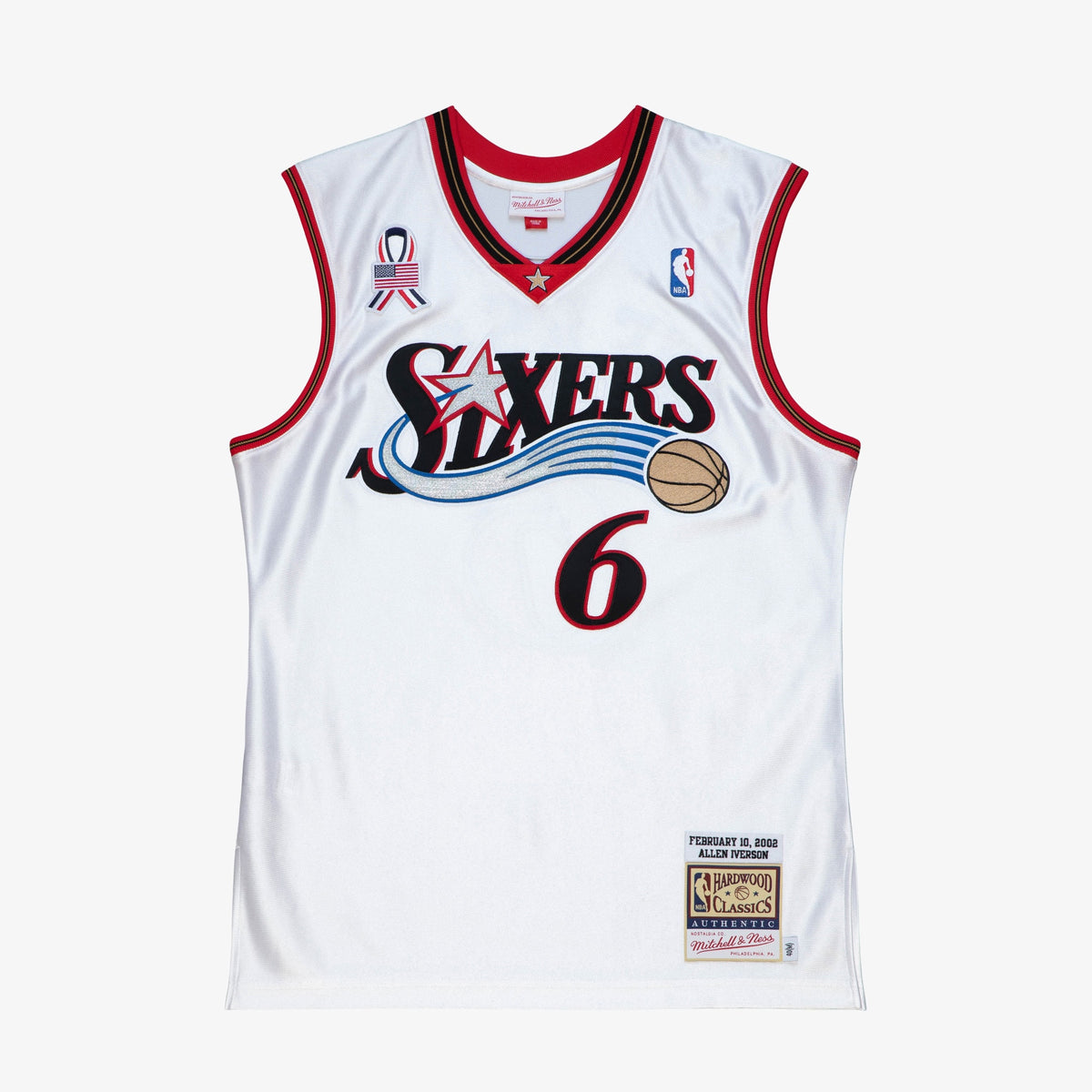 Men's Philadelphia 76ers Allen Iverson 2002 All-Star East NBA Basketball Jersey - White - view 3