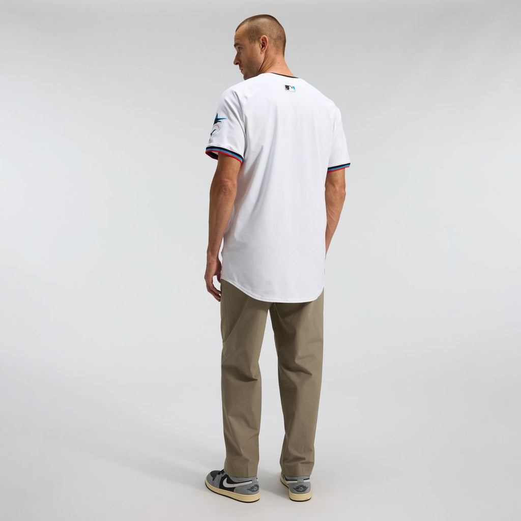 Men's Miami Marlins White Home Elite MLB Baseball Jersey - view 5