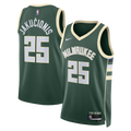 Unisex Kasparas Jakučionis Milwaukee Bucks Icon Edition Swingman NBA Basketball Jersey - White - view 1
