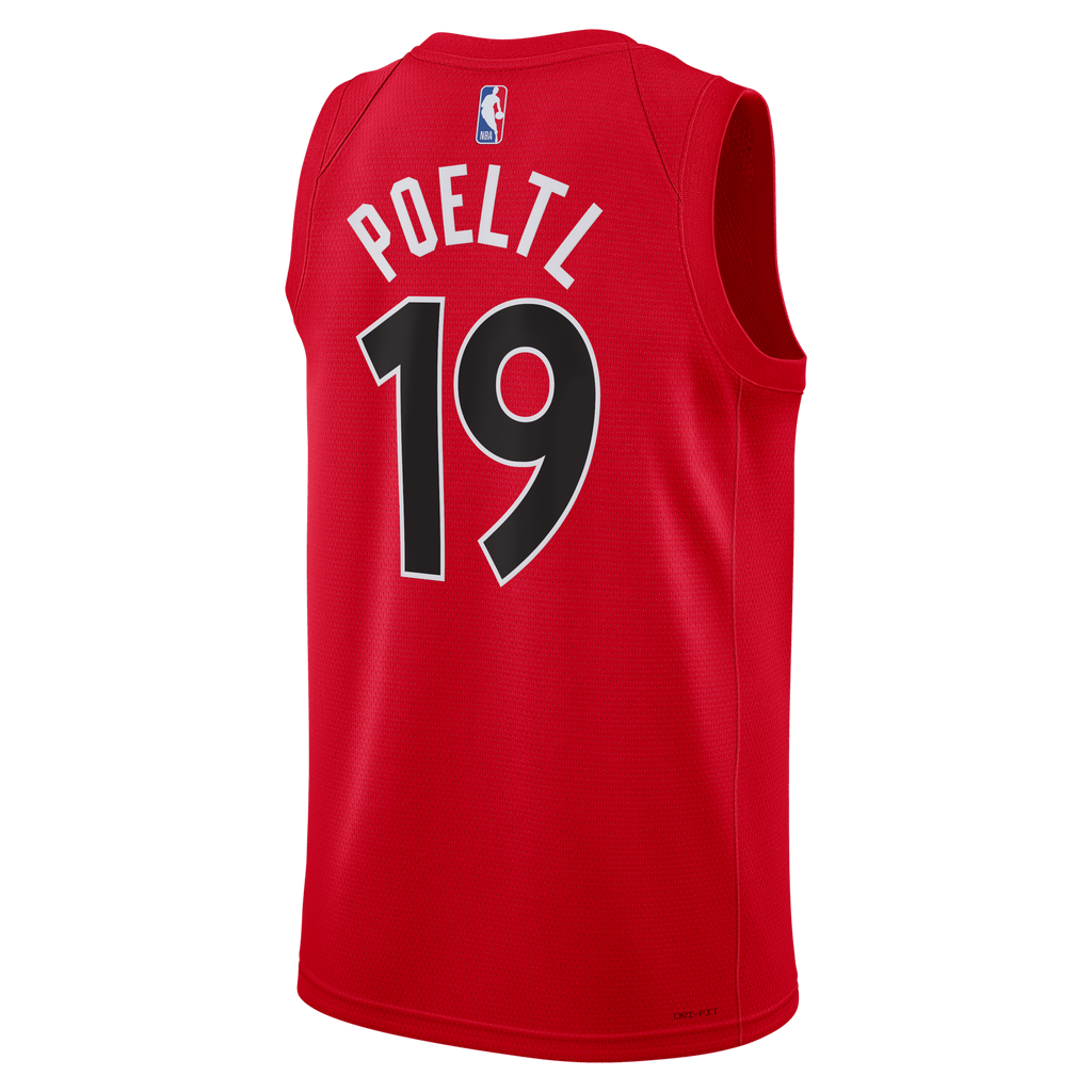 Unisex Jakob Poeltl Toronto Raptors Icon Edition Swingman NBA Basketball Jersey - Red - view 4