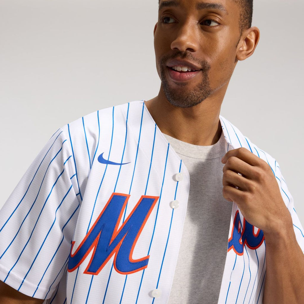 Men's New York Mets White Home Replica MLB Baseball Jersey - view 10