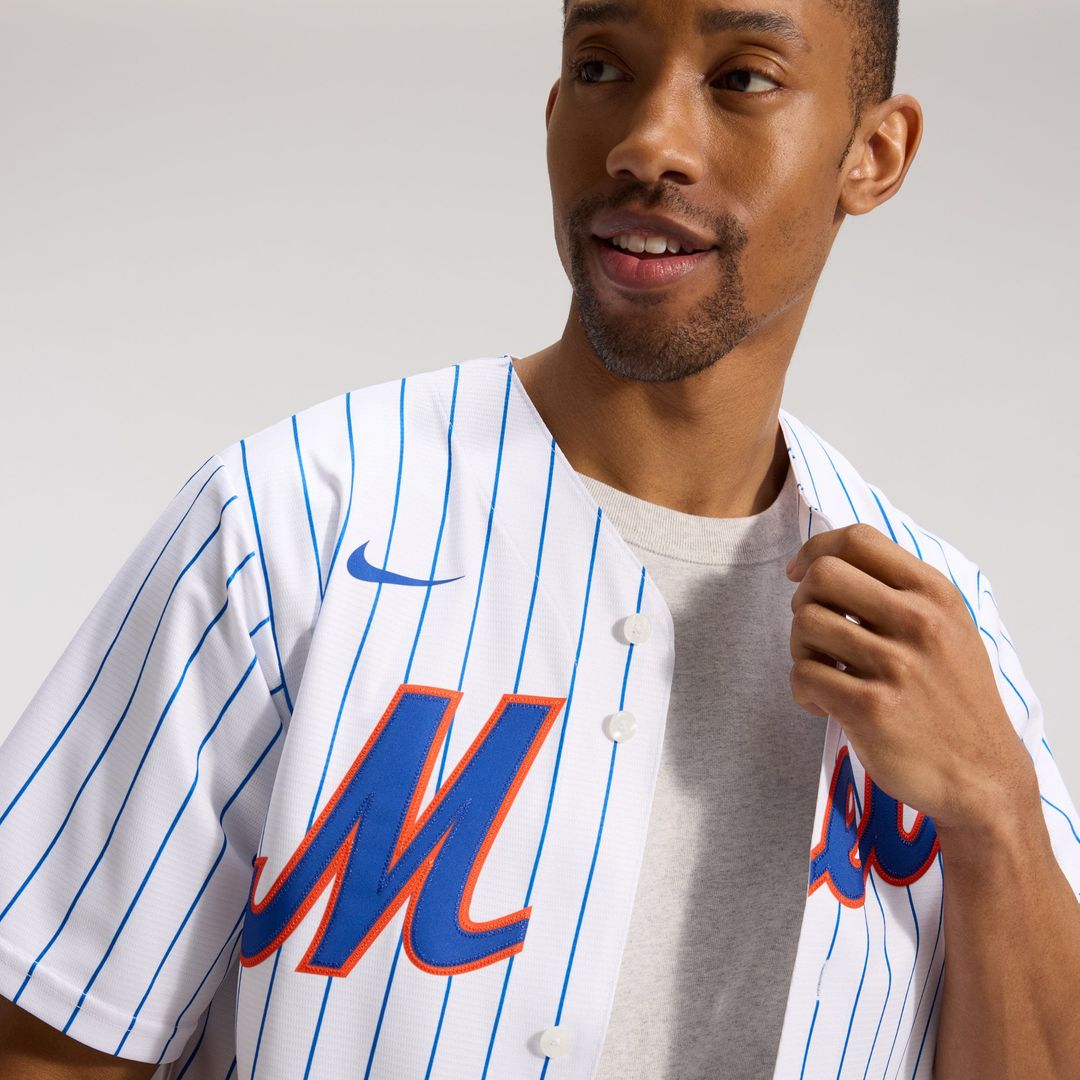 Men's New York Mets White Home Replica MLB Baseball Jersey - view 10