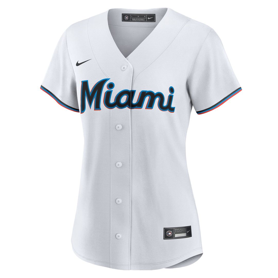 Women's Miami Marlins Connor Norby White Home Replica MLB Baseball Jersey - view 2