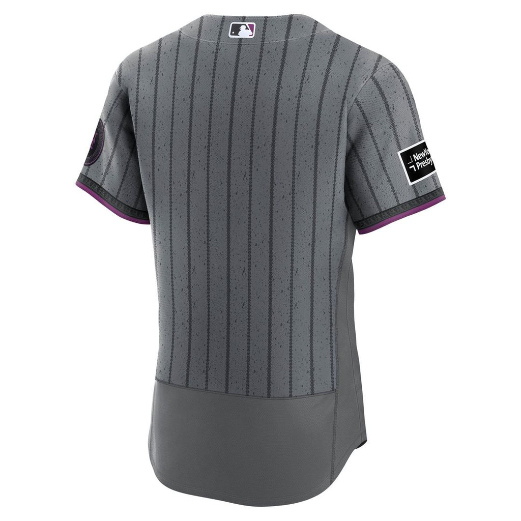 Men's New York Mets Gray City Connect Sponsor Patch MLB Baseball Jersey - view 3