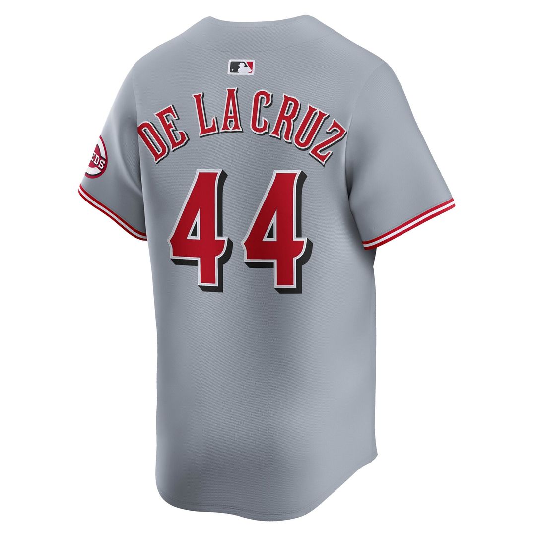 Men's Cincinnati Reds Elly De La Cruz Gray Road Limited MLB Baseball Jersey - view 6