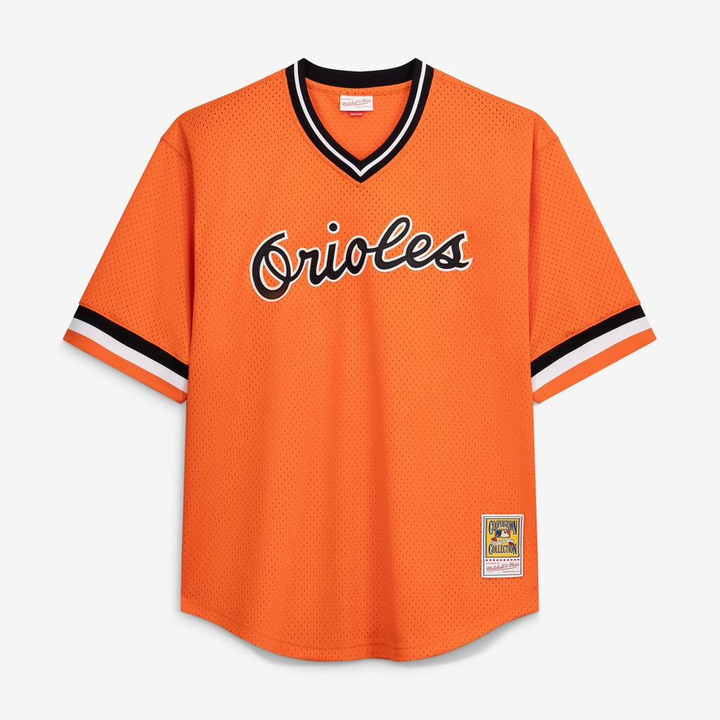 Men's Baltimore Orioles Cal Ripken Jr. Orange Big & Tall Cooperstown Collection Mesh Batting Practice MLB Baseball Jersey - view 2