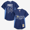 Men's Tampa Bay Rays David Price Blue Batting Practice MLB Baseball Jersey - view 1