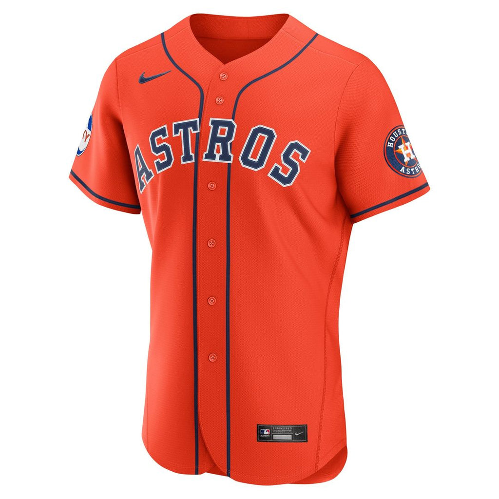 Men's Houston Astros Orange Alternate Sponsor Patch MLB Baseball Jersey - view 2