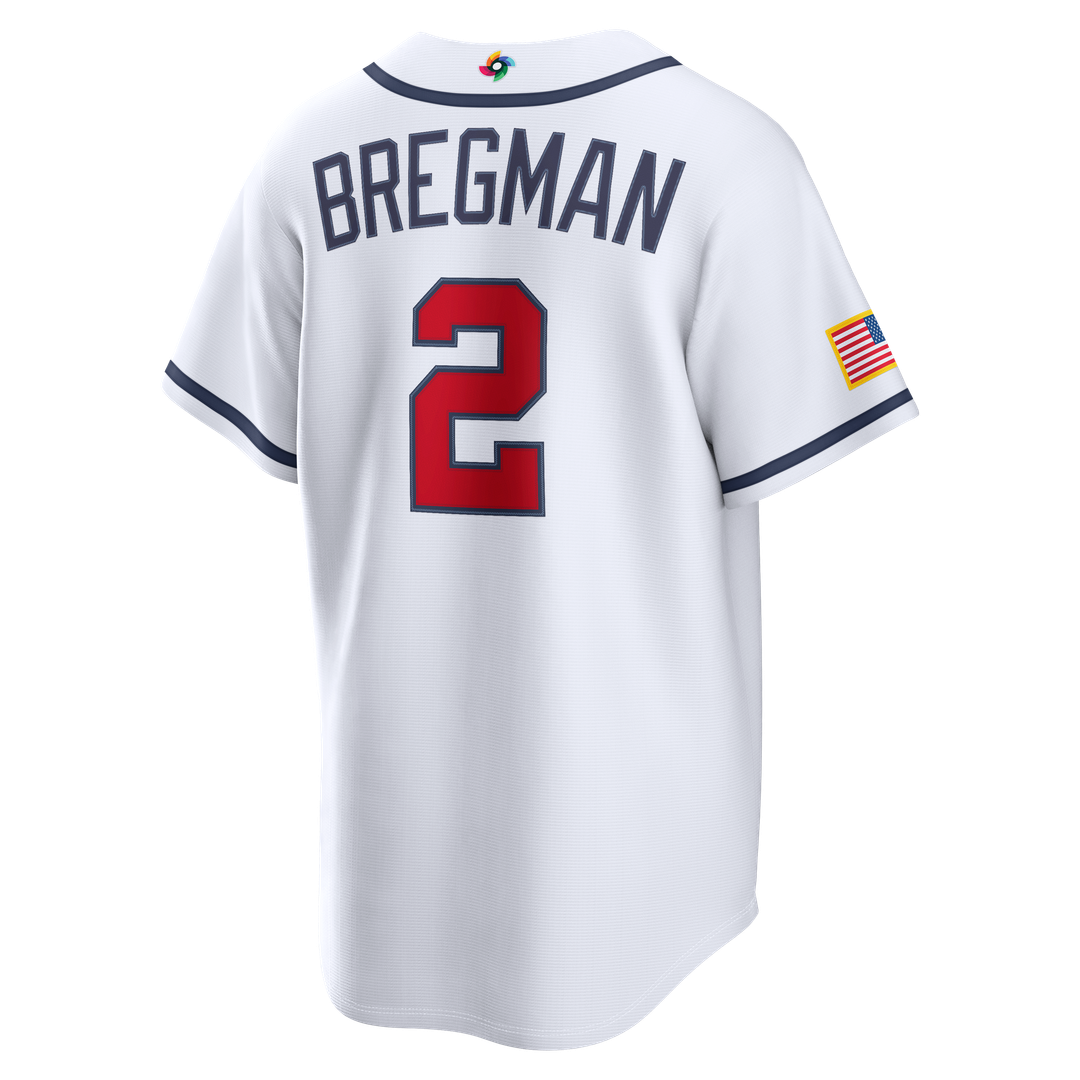 Men's USA Baseball Alex Bregman White 2026 World Baseball Classic Home Stadium MLB Baseball Jersey - view 6