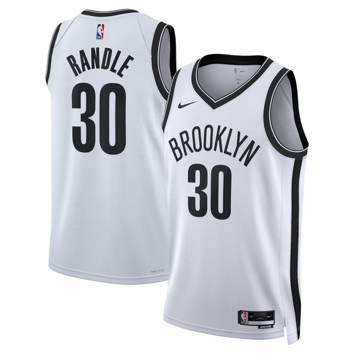 Unisex Julius Randle Brooklyn Nets Association Edition Swingman NBA Basketball Jersey - White - view 2