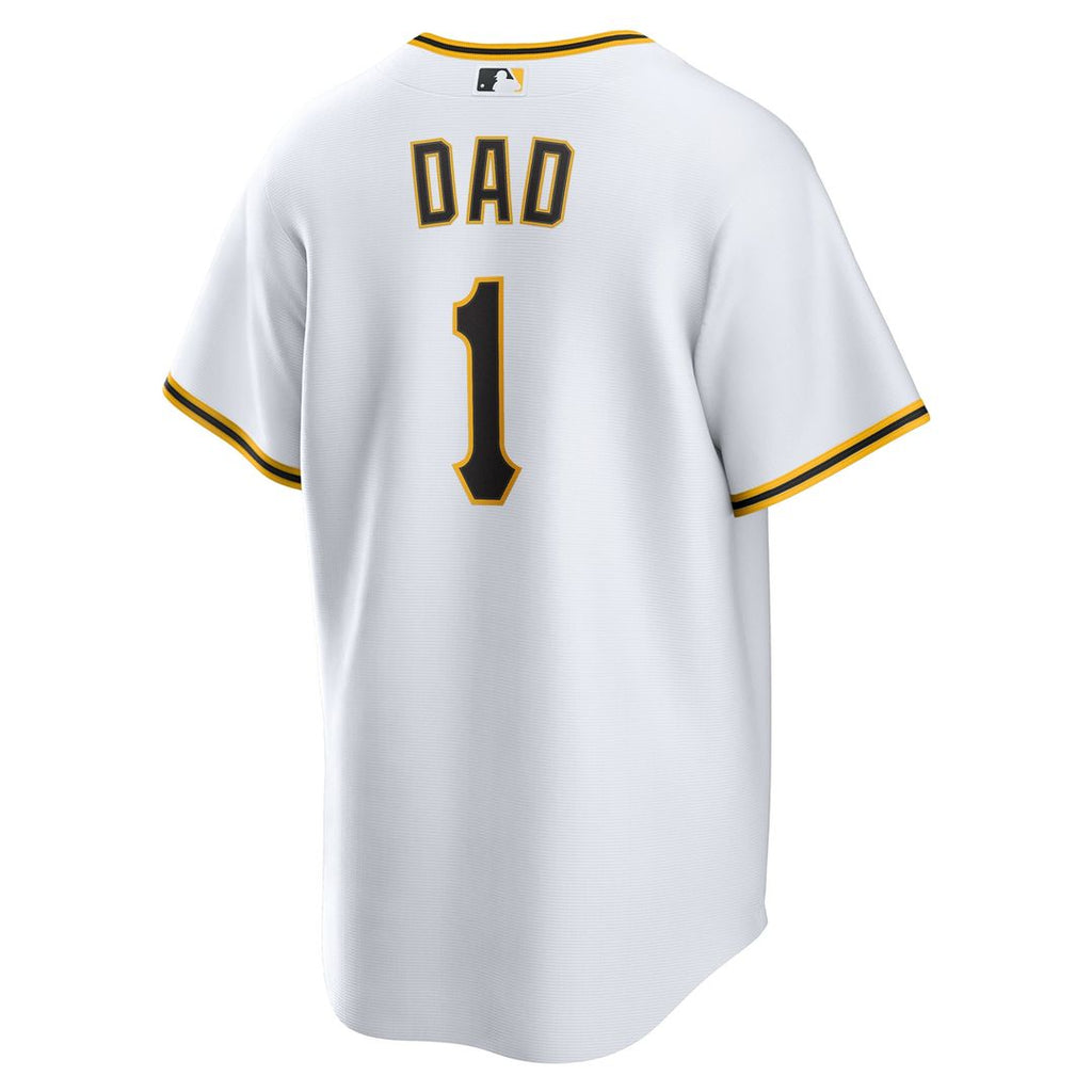 Men's Pittsburgh Pirates White #1 Dad Home Replica MLB Baseball Jersey - view 3