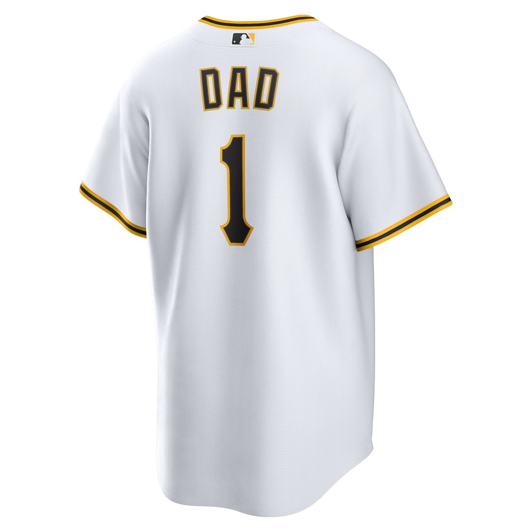 Men's Pittsburgh Pirates White #1 Dad Home Replica MLB Baseball Jersey - view 3