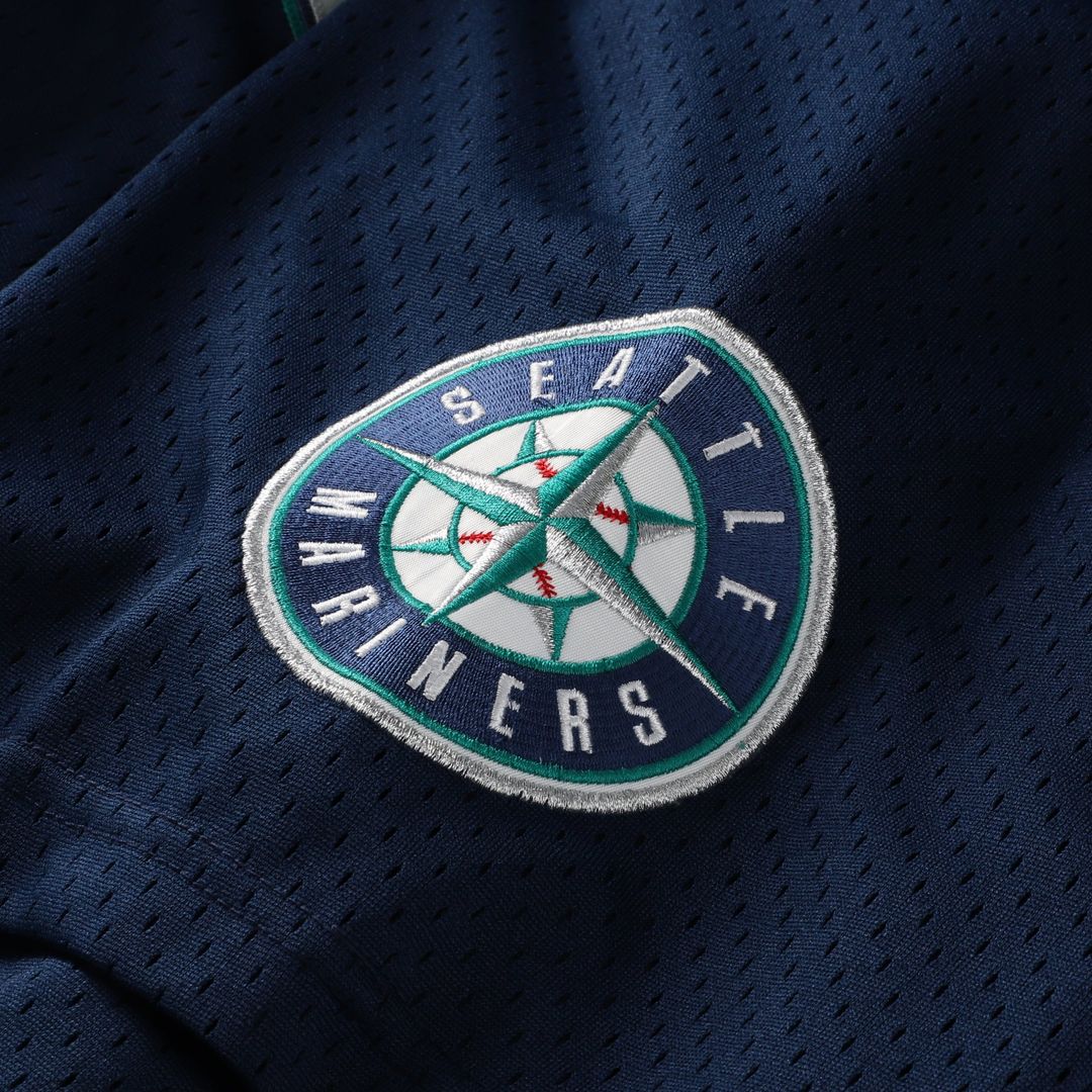 Men's Seattle Mariners Navy Big & Tall Cooperstown Collection Mesh Batting Practice MLB Baseball Jersey - view 6