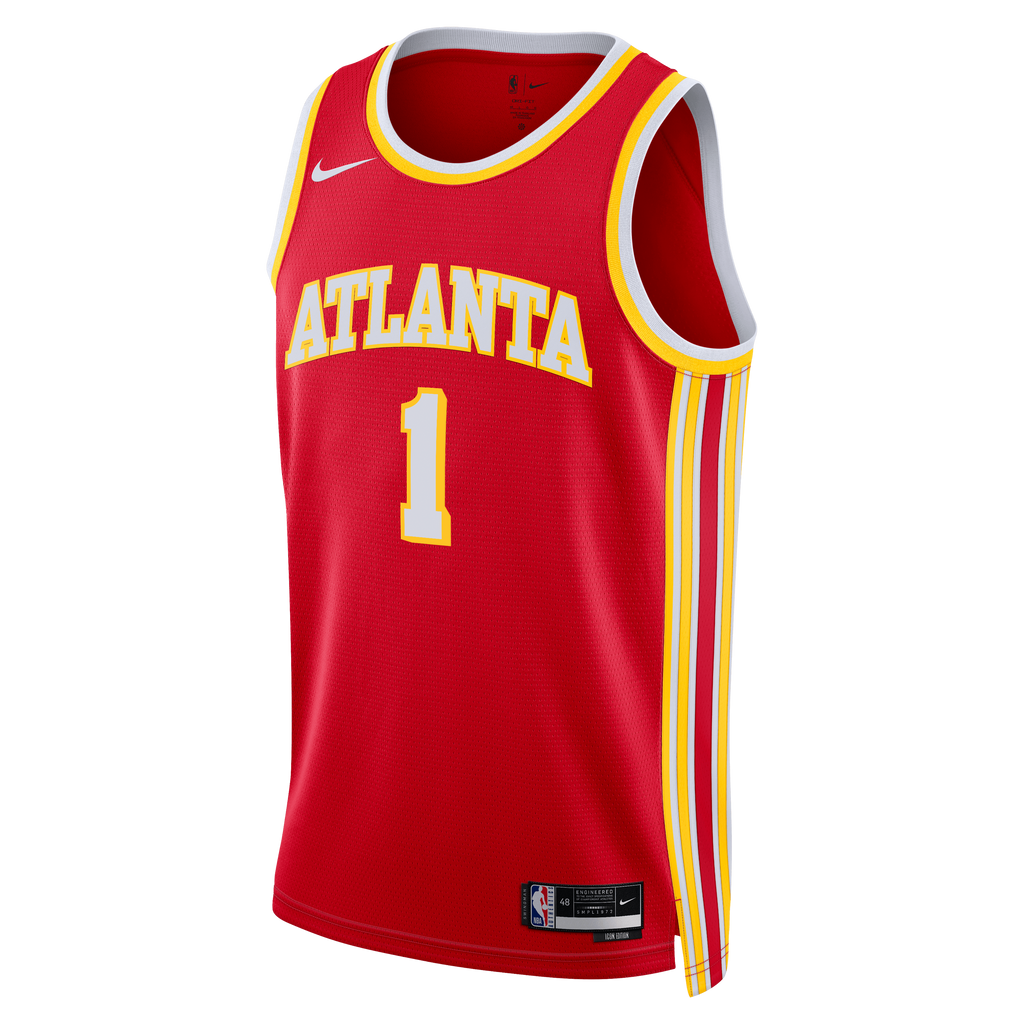 Unisex Jalen Johnson Atlanta Hawks Icon Edition Swingman NBA Basketball Jersey - Red - view 3
