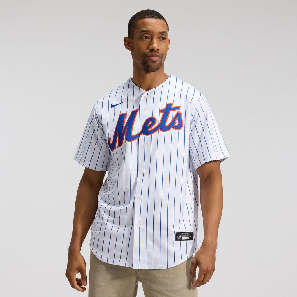 Men's New York Mets White Home Replica MLB Baseball Jersey - view 2