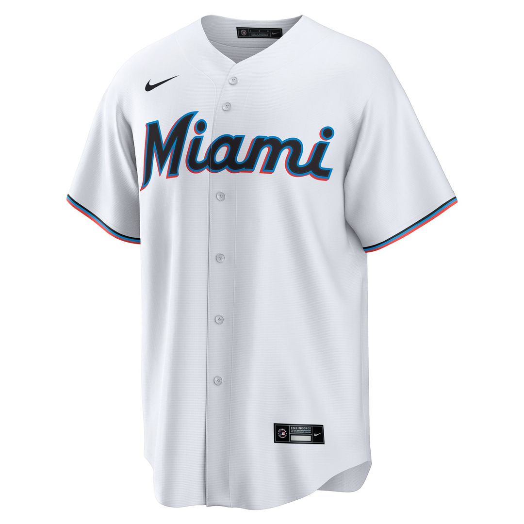 Men's Miami Marlins Kyle Stowers White Home Replica MLB Baseball Jersey - view 2