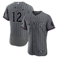 Men's New York Mets Francisco Lindor Gray City Connect Sponsor Patch MLB Baseball Jersey - view 1