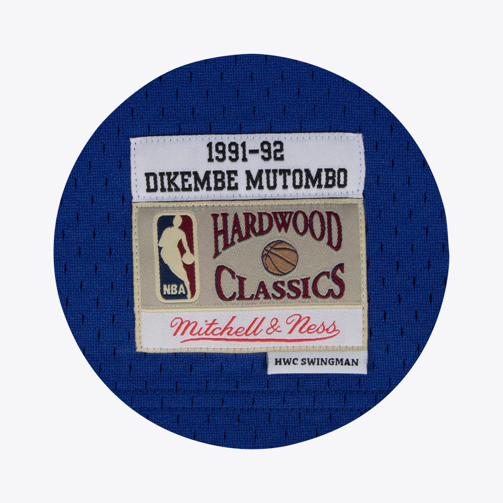 Men's Denver Nuggets Dikembe Mutombo 1991 Hardwood Classics Home Swingman NBA Basketball Jersey - White - view 4