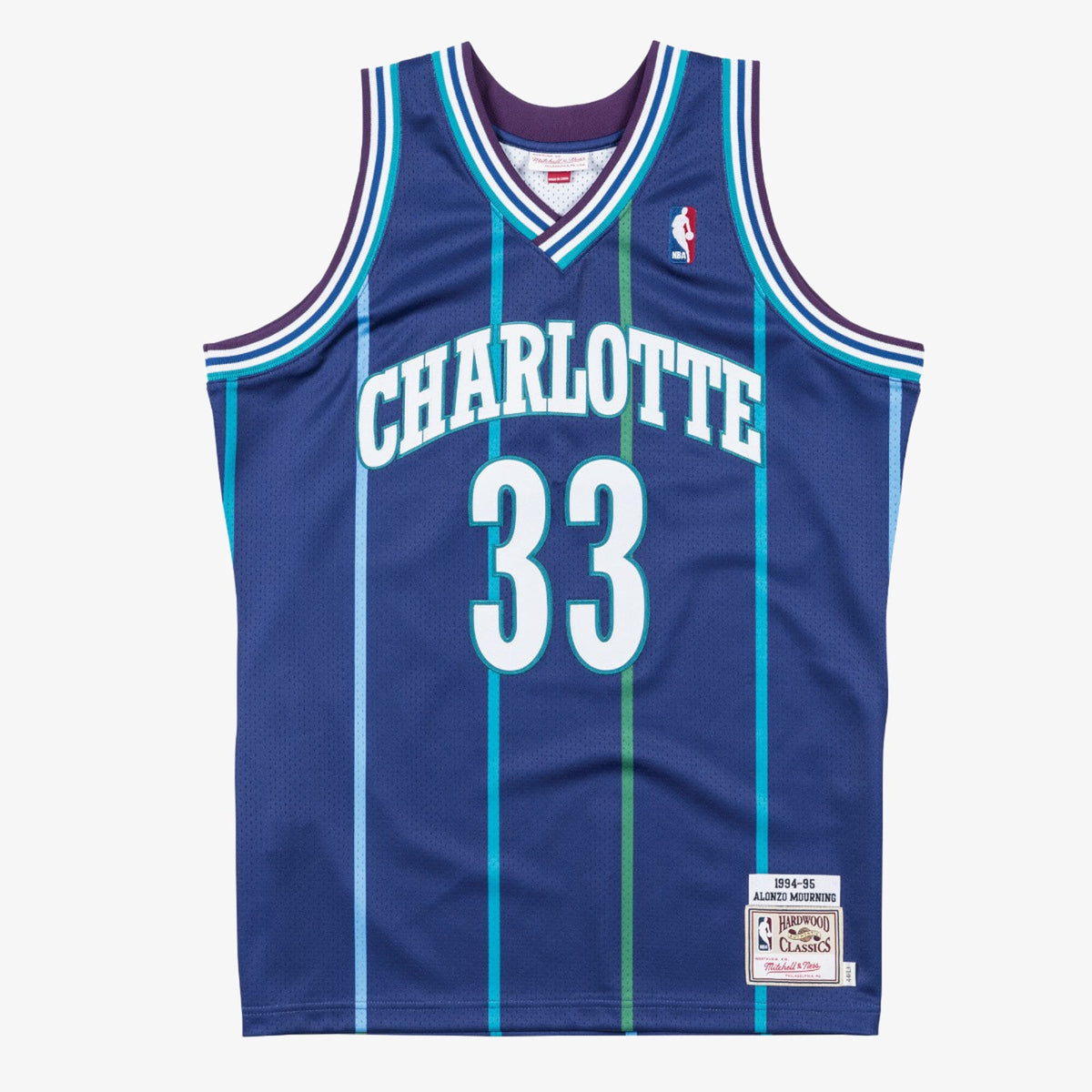 Men's Charlotte Hornets NBA Basketball Jersey Alternate Alonzo Mourning 1994-95 - view 2