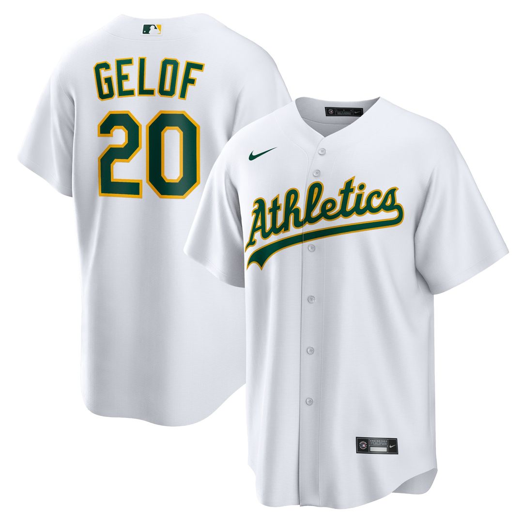 Men's Athletics Zack Gelof White Home Replica MLB Baseball Jersey - view 1