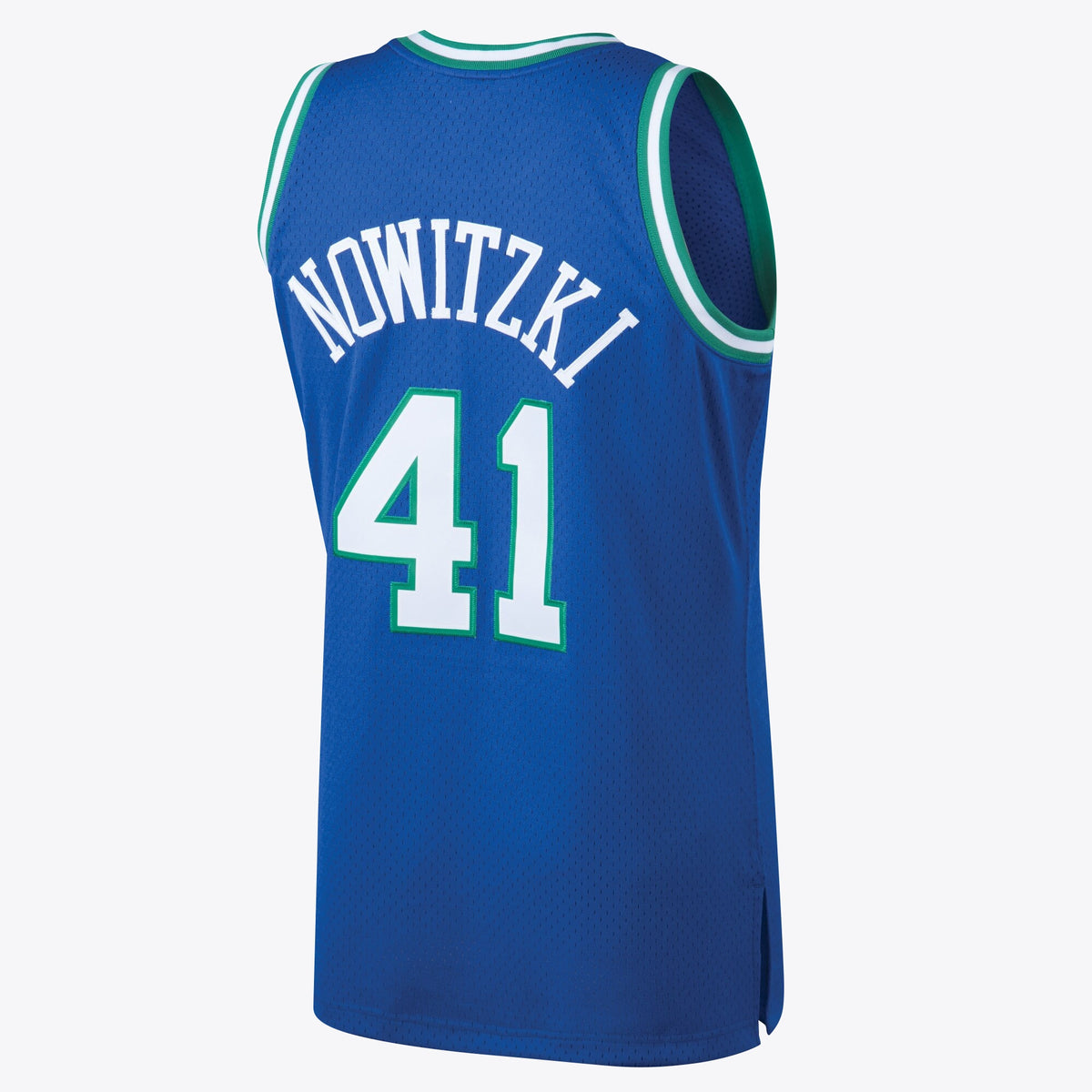 Men's Dallas Mavericks Dirk Nowitzki 1998 Hardwood Classics Road Swingman NBA Basketball Jersey - Royal - view 3