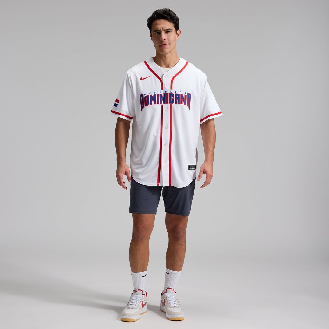 Men's Dominican Republic Baseball White 2026 World Baseball Classic Home Stadium MLB Baseball Jersey - view 3