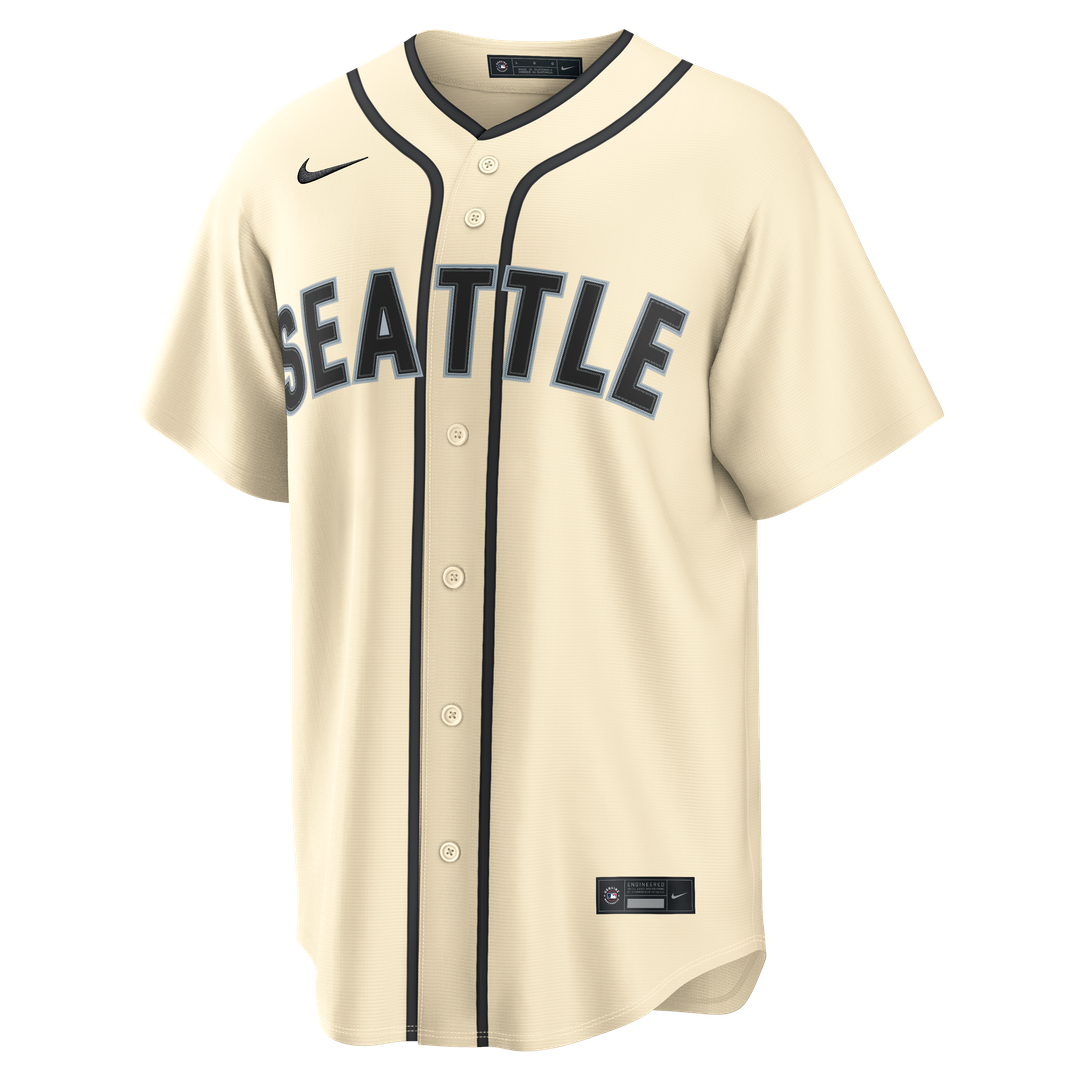 Men's Seattle Mariners Cal Raleigh Cream Alternate Replica MLB Baseball Jersey - view 2