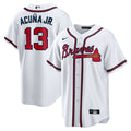 Men's Atlanta Braves Ronald Acuna Jr. White Home Replica Player Name MLB Baseball Jersey - view 1