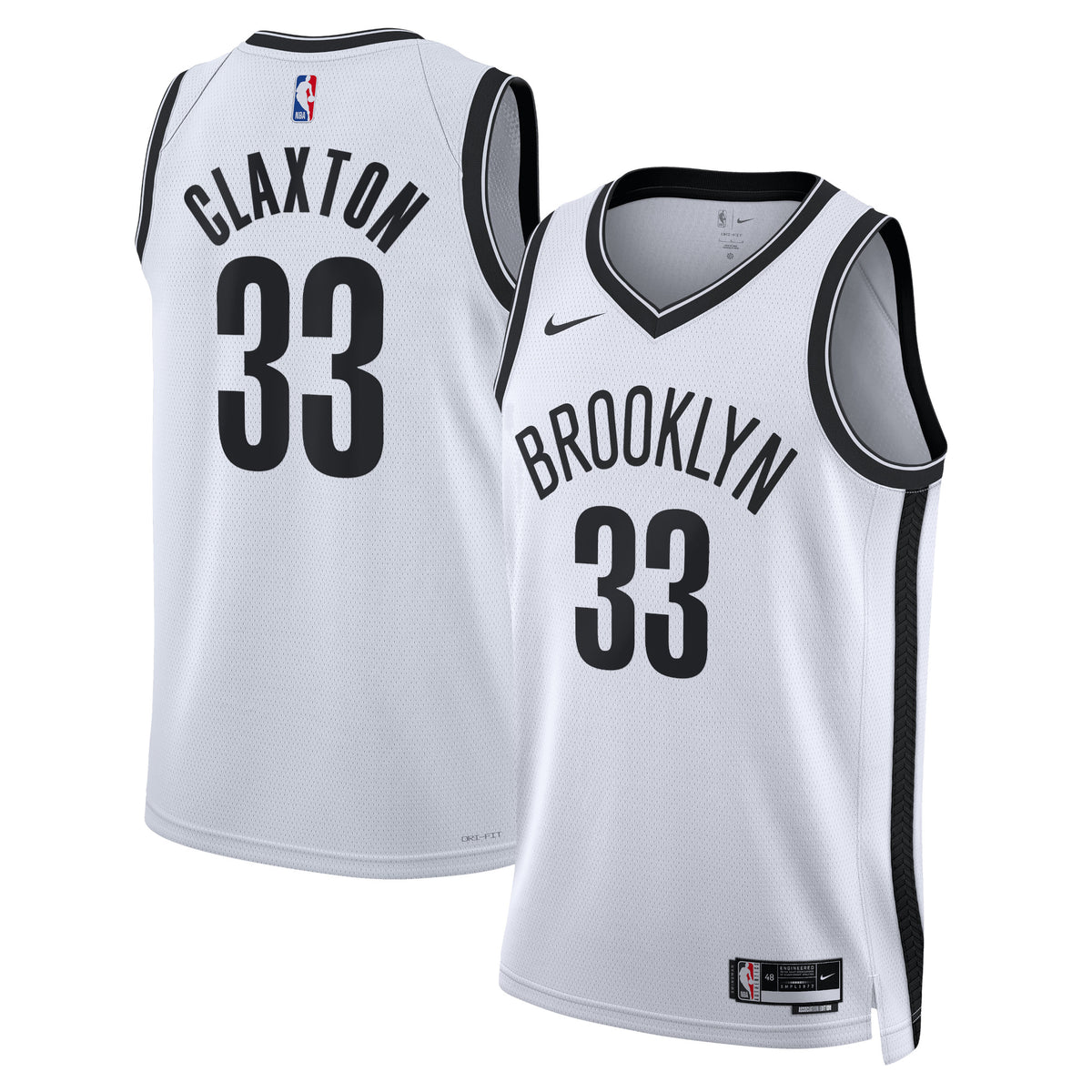Unisex Nic Claxton Brooklyn Nets Association Edition Swingman NBA Basketball Jersey - White - view 1
