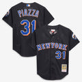 Men's New York Mets Mike Piazza Black Cooperstown Collection 2000 Batting Practice MLB Baseball Jersey - view 1