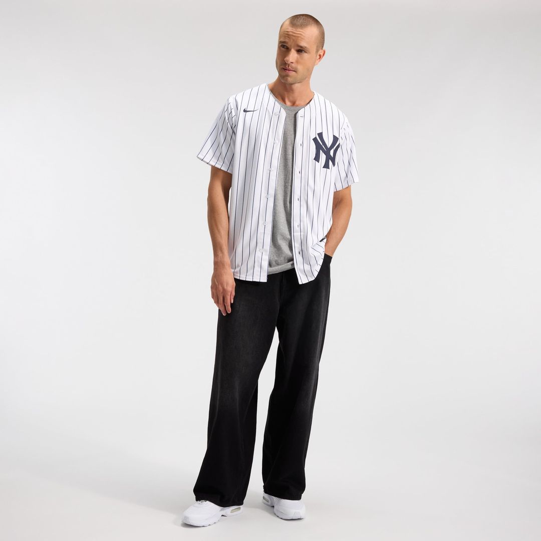 Men's New York Yankees White Home Replica MLB Baseball Jersey - view 4