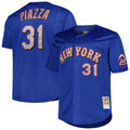 Men's New York Mets Mike Piazza Royal Big & Tall Cooperstown Mesh Batting Practice MLB Baseball Jersey - view 4
